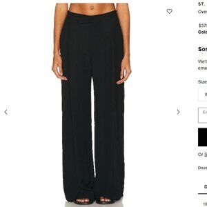 NWT ST. AGNI Overlap Waist Trousers in Black Size Medium